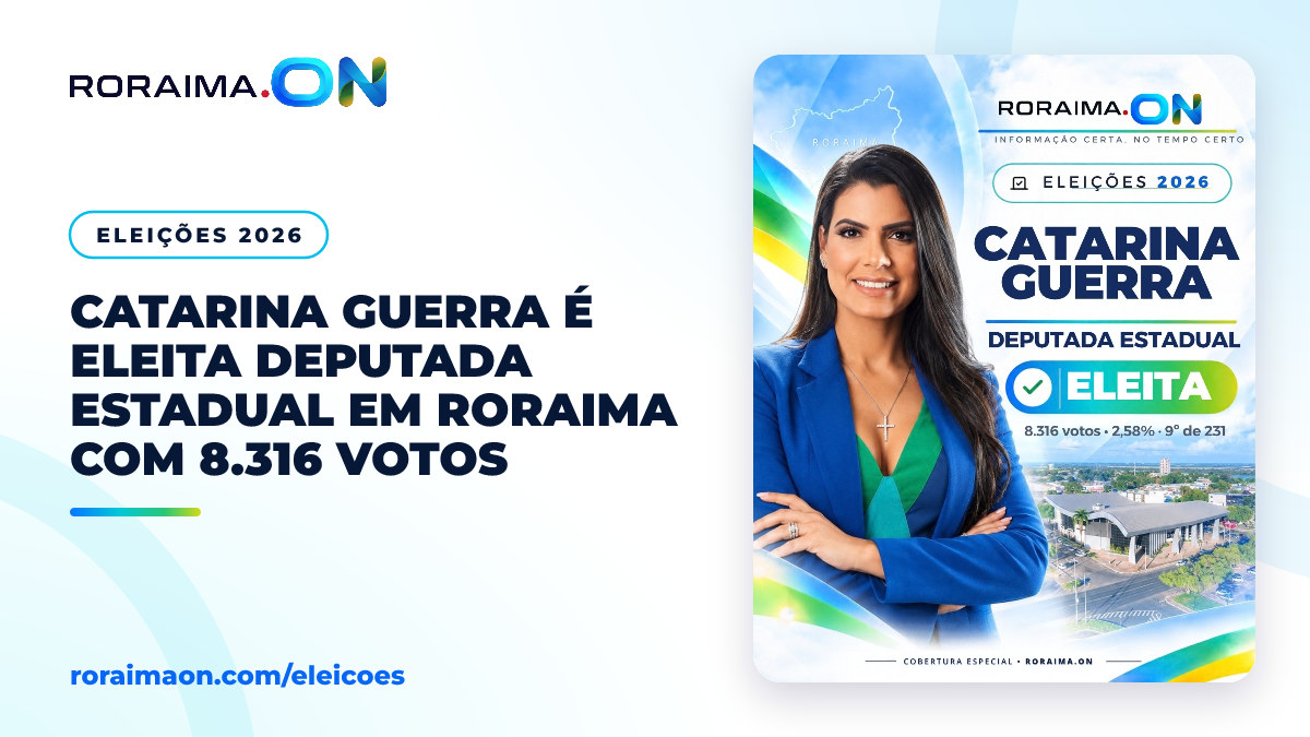 Arte gráfica com foto de Catarina Guerra e o texto: Catarina Guerra (União Brasil), eleita deputada estadual.