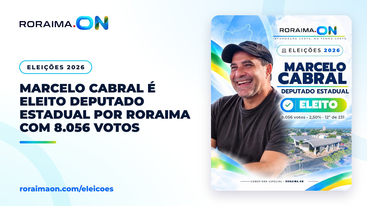 Arte gráfica com a foto de Marcelo Cabral e o texto: Marcelo Cabral (União Brasil), eleito deputado estadual.