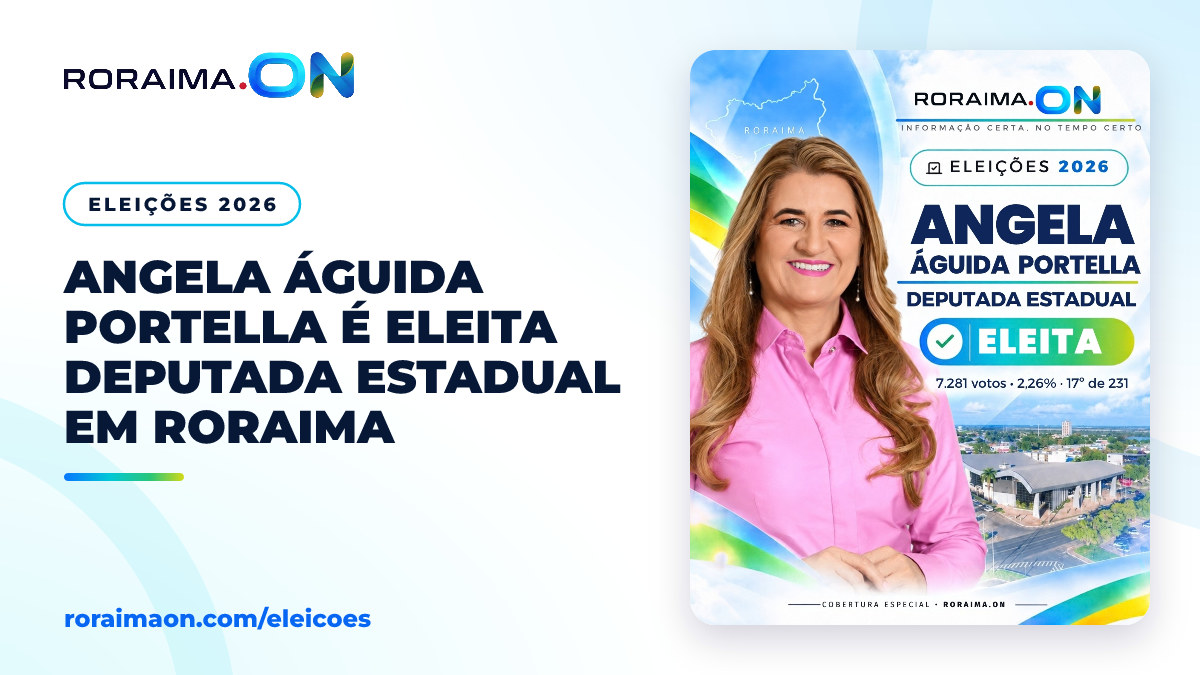 Arte gráfica com foto de Angela Águida Portella e o texto: Angela Águida Portella (PP), eleita deputada estadual.