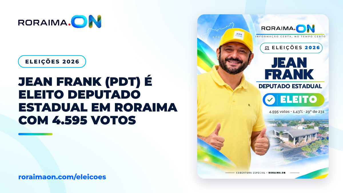 Arte com a foto de Jean Frank e o texto: Jean Frank (PDT), eleito deputado estadual.